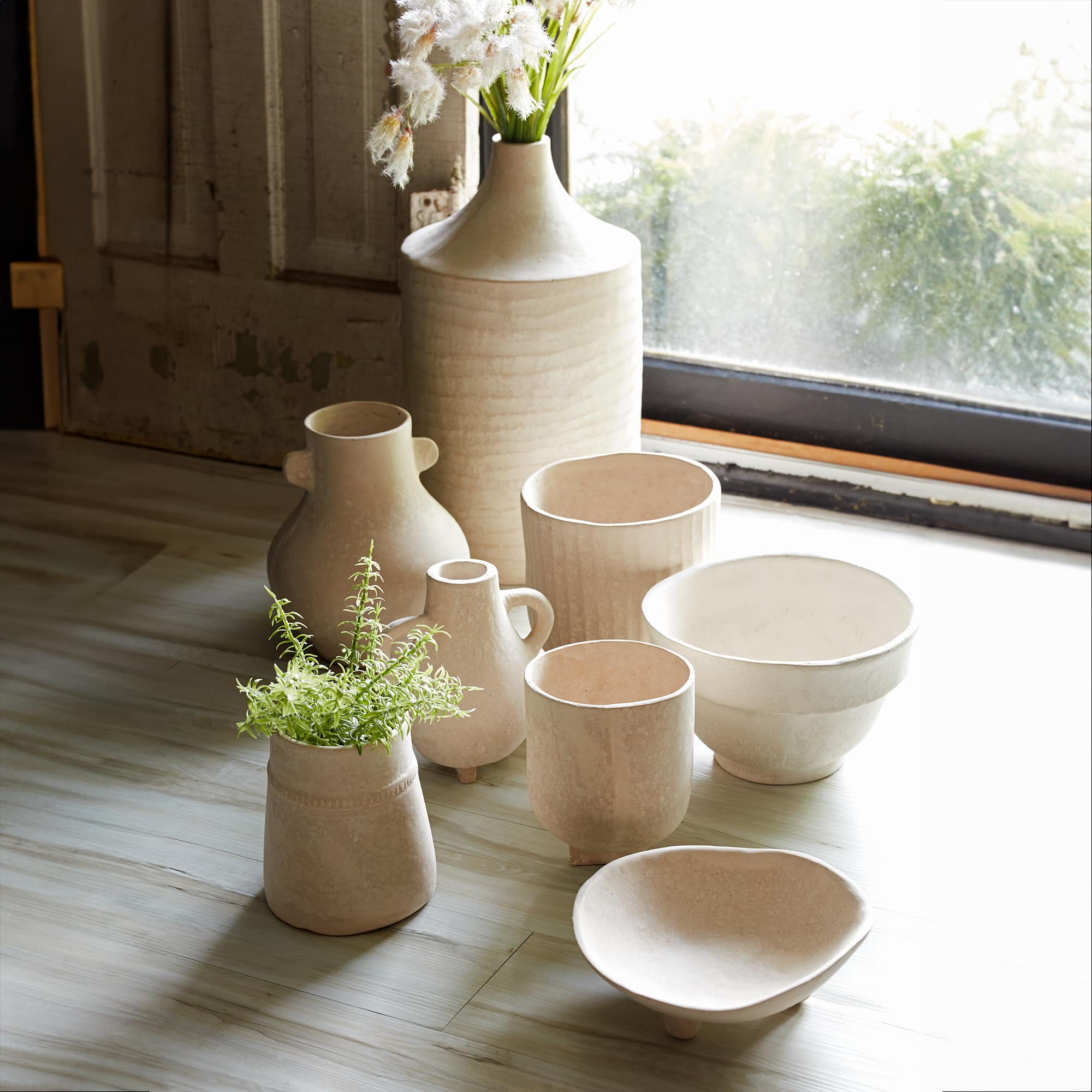 9.75" Recycled Paper Chalk Vase